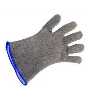 灰色PE圈绒面五指手套/耐温250℃
