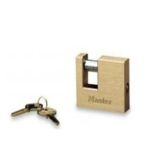 Masterlock/玛斯特锁 606KAMCN6实心黄铜挂锁具（同花钥匙）