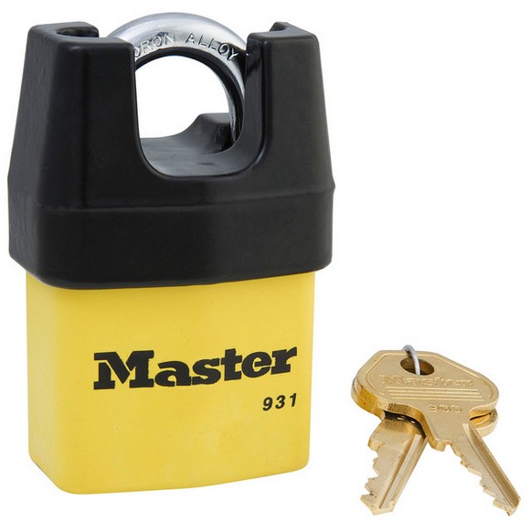 Masterlock/玛斯特锁 931DPF可换锁胆塑料外壳防风雨挂锁