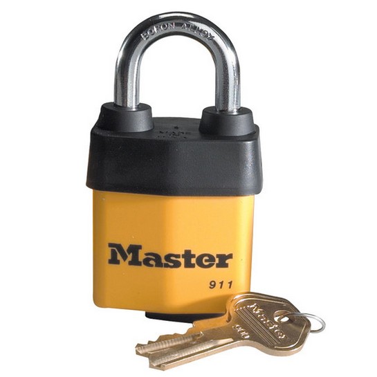 MasterLock/玛斯特锁 911DPF可换锁胆塑料外壳防风雨挂锁