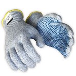 BLADEX5防切割5级针织手套，手掌兰色PVC点珠防割防滑手套