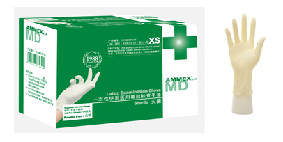 Ammex一次性使用医用无粉乳胶检查手套(灭菌）
